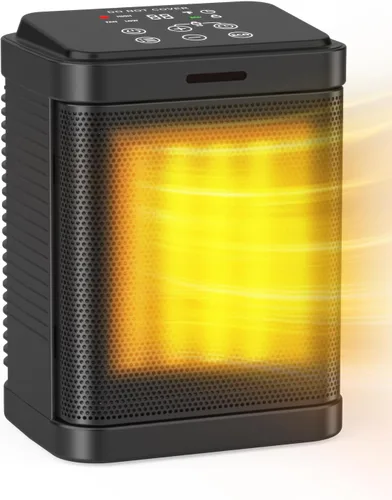 Miniatura 8 de Calentador de espacio para uso en interiores, calentador de cerámica PTC de 1500 W con termostato, calentador de espacio pequeño 2S, calentamiento