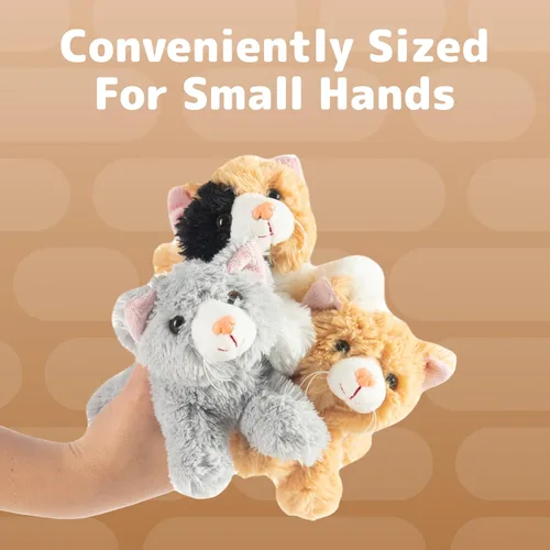 Miniatura 7 de PREXTEX Animal de peluche de gato pequeño de aspecto realista, gatitos de peluche de 6 pulgadas con detalles realistas, juego de gatos de felpa