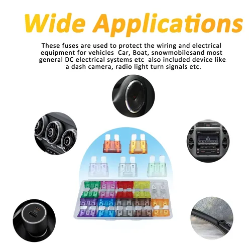 Miniatura 3 de Kit surtido de fusibles planos estándar para automóviles – 30 piezas de fusible estándar (2A/3A/5A/7.5A/10A/15A/20A/25A/30A/35A) para fusibles