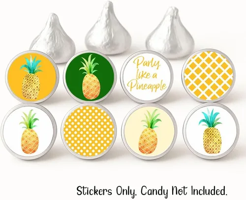 Miniatura 2 de Party Like a Pineapple Tropical Label for Hershey'S Kisses Chocolates - Pegatinas de caramelo - Juego de 240