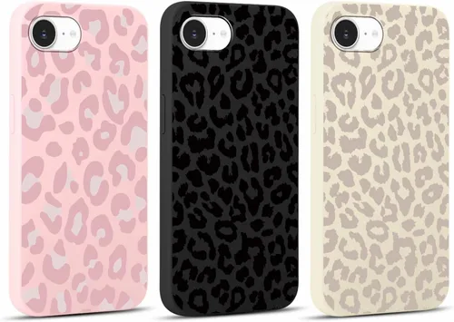 Miniatura 47 de Paquete de 3 Fundas Bonitas con Estampado de Guepardo para iPhone 13/14 de 6.1" Funda de Teléfono, Fundas de Diseño Estético de Leopardo Silicona