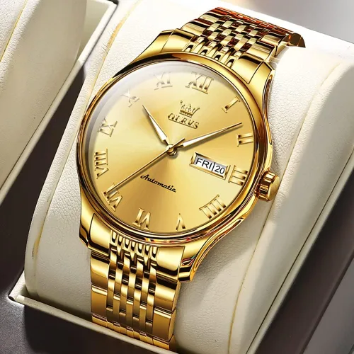 Miniatura 2 de OLEVS Relojes automáticos para hombre, de lujo, de cuerda automática, reloj de pulsera mecánico, de acero inoxidable, impermeable, luminoso, fecha