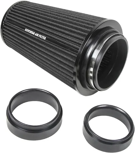 Miniatura 143 de KYOSTAR Filtro de aire universal de alto flujo de 3" (76 mm), entrada de aire frío de cono reutilizable, alto rendimiento, lavable, kit de aire seco