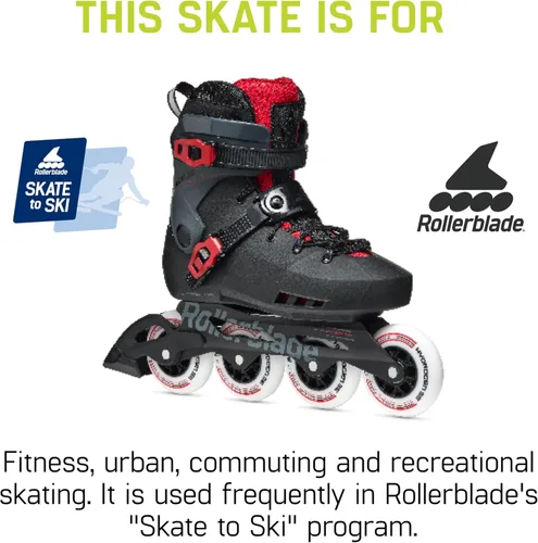 Miniatura 3 de Rollerblade Maxxum XT - Patines en línea urbanos para hombre, color negro y rojo, patines en línea de rendimiento