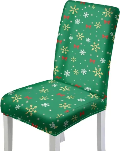 Miniatura 13 de HUGS IDEA Snowman Seat Covers for Dining Room Chairs Set of 2 Santa Claus Stretch Chair Slipcovers Protector Removable and Washable Kitchen Dining