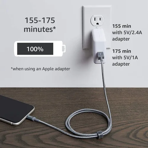 Miniatura 9 de Amazon Basics - Cable cargador USB trenzado de nailon - Cargador para iPhone con certificación MFi Gris-oscuro