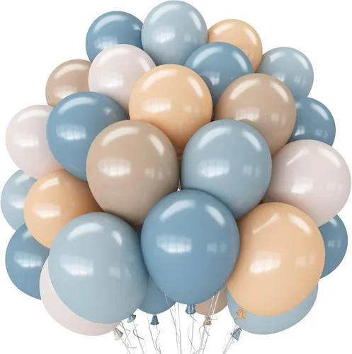 Miniatura 28 de Globos de látex blanco dorado rosa claro, 35 piezas