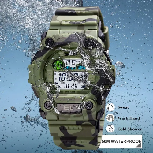 Miniatura 6 de CakCity Reloj deportivo de camuflaje para niños impermeable digital electrónico militar con alarma luminosa cronómetro relojes infantiles de 3 a 10