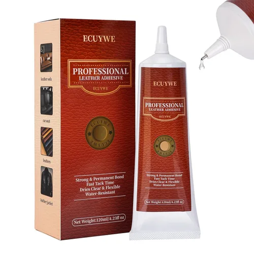 Adhesivo profesional para cuero, 2 x 4.23 onzas, resistencia industrial, transparente y flexible para zapatos, bolsos, bolsos, muebles, asientos de