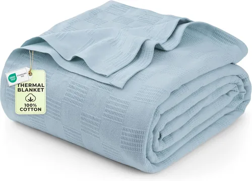 Miniatura 26 de Utopia Bedding Manta térmica 100% algodón, suave, ligera, transpirable, acogedora manta de primavera y verano para cama, decoración del hogar