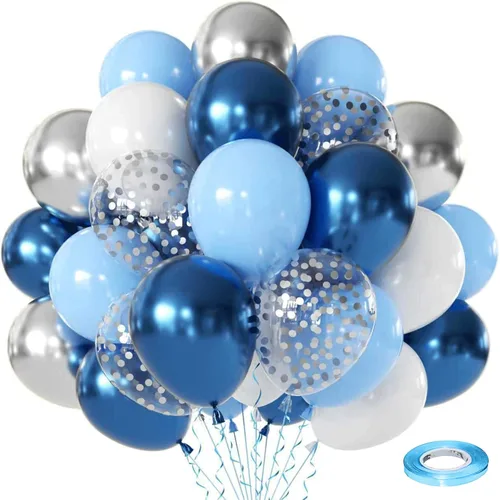 Miniatura 18 de Globos de confeti negro y dorado, paquete de 50 globos de látex metálicos y negros dorados para cumpleaños, graduación, aniversario, decoración