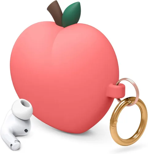 Miniatura 9 de elago Peach - Funda compatible con Apple AirPods Pro, diseño 3D con llavero, soporta carga inalámbrica (melocotón)