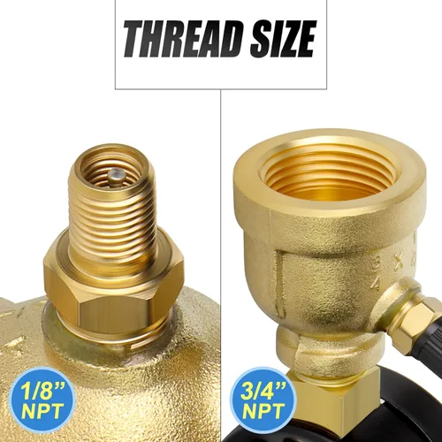 Miniatura 5 de MEANLIN MEASURE Medidores de presión de prueba de aire de latón forjado de 0-60Psi, conexión FNPT de 3/4", doble graduado de 2", ensamblaje
