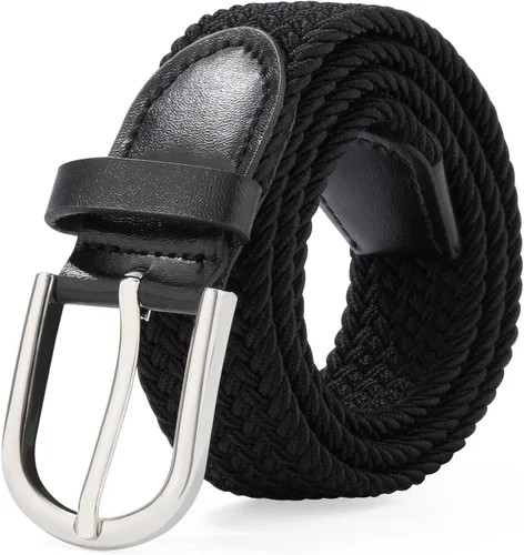 Miniatura 23 de AWAYTR Cinturón trenzado elástico para niños, cinturón de béisbol de golf elástico con hebilla de pasador negro para niños y niñas de 4 a 12 años