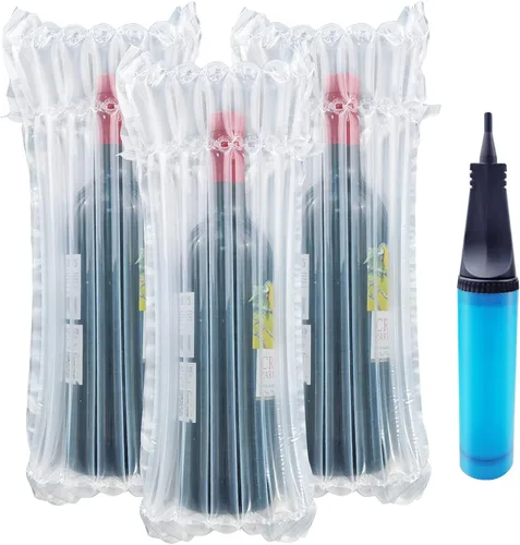Miniatura 8 de Bolsas protectoras de viaje para botellas de vino, Conilly, paquete de 10 bolsas inflables de columna de aire con bomba infladora gratuita