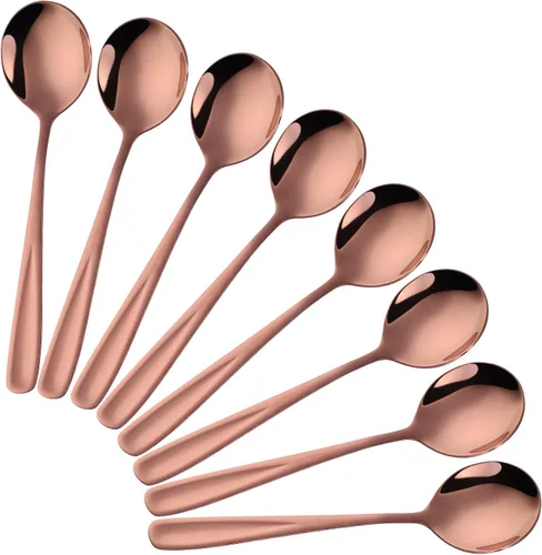 Miniatura 16 de 8-Piece Stainless Steel Table Spoons, 7 Inch Soup Spoons for Cereal, Dessert, Soup, Coffee & Tea(black）