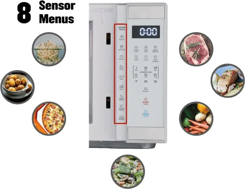 Miniatura 5 de Horno de microondas de tamaño medio de 1.1 pies cúbicos 1000 W, 1000 W, acero inoxidable blanco