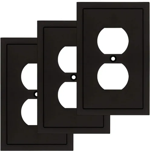 Miniatura 19 de Henne Bery Placa decorativa de pared con borde moderno, tapa de tomacorriente para cubrir enchufe, aleación de zinc maciza duradera
