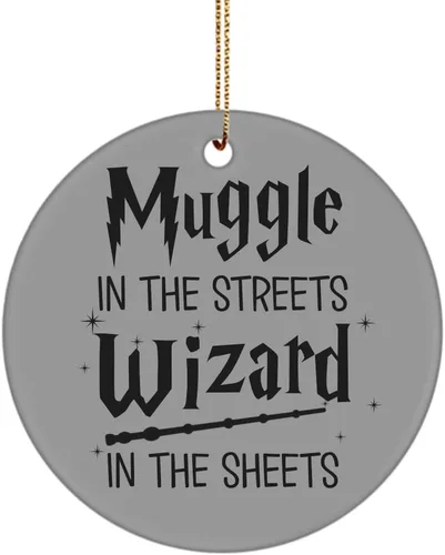 Miniatura 4 de Muggle in The Streets Wizard in The Sheets - Adorno para fanáticos de los fanáticos del divertido hechicero Nerd Geek de cerámica redonda de 3