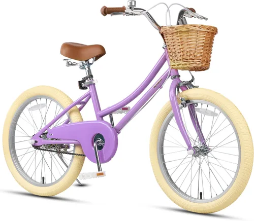 Miniatura 25 de Petimini Vintage Kids Bike for Girls, 12–20 Inch Classic Bicycle with Wicker Basket & Bell, High Tensile Steel Frame, Training Wheels (12–18”), 85%