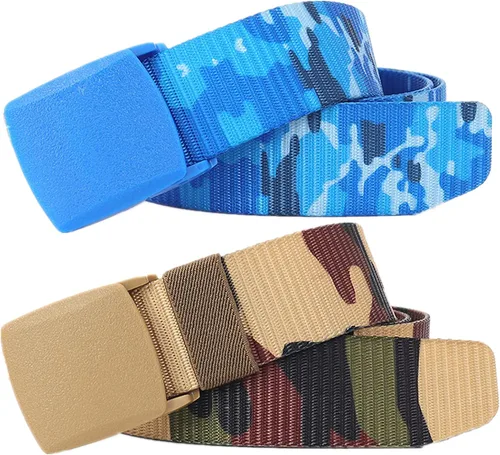 Miniatura 20 de Cinturones para hombre, cinturón táctico militar de nailon camuflaje con hebilla de plástico ajustable, paquete de 2 Camuflaje de la selva