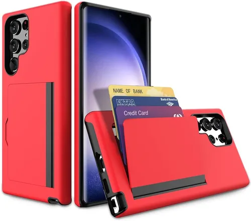 Miniatura 27 de Funda para Samsung Galaxy S25 con tarjetero, ranura para tarjeta de crédito Funda protectora tipo cartera - Negro