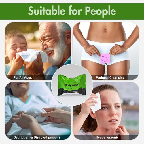 Miniatura 4 de YAKAMOZ Toallitas corporales grandes para baño de adultos, toallitas corporales envueltas individualmente para mujeres, hombres y ancianos, paños