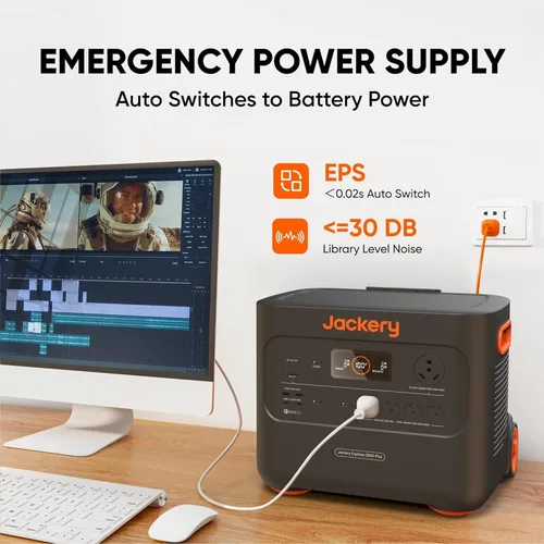 Miniatura 5 de Jackery Estación de energía portátil Explorer 2000 Plus, generador solar con batería LiFePO4 de 2042 Wh, salida de 3000 W, expandible a 24 kWh 6000