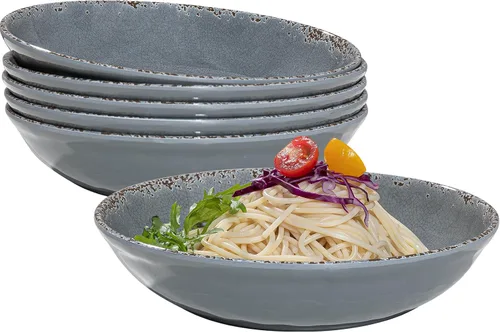 Miniatura 15 de Juego de 2 cuencos de melamina para servir ensaladas grandes de 12 x 4 pulgadas, cuencos de frutas, cuencos para mezclar, cuencos para servir