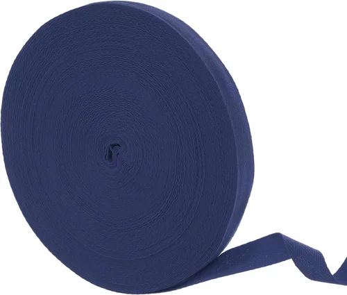 Miniatura 90 de uxcell Cinta de sarga de algodón de 50 yardas, cinta de espiga de 3/8 pulgadas para coser ropa, manualidades (azul)