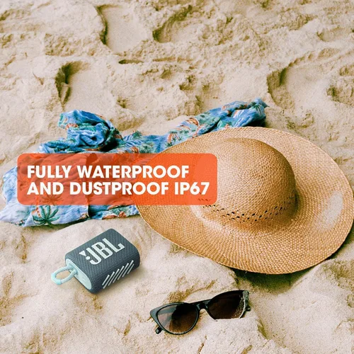 Miniatura 6 de JBL Go 3 - para uso portátil - Altavoz con Bluetooth - Batería integrada impermeable y a prueba de polvo - Incluye paño de limpieza (verde azulado)