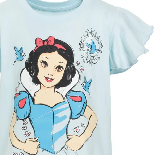 Miniatura 6 de Disney Princess Moana Rapunzel Snow White Encanto Raya - Paquete de 3 camisetas cruzadas para niñas pequeñas y grandes