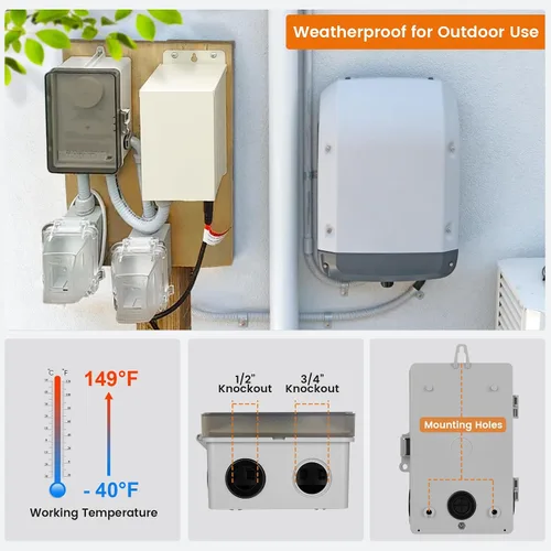 Miniatura 6 de SURAIELEC Temporizador de piscina WiFi, interruptor inteligente para interiores y exteriores, 40 amperios, 2 HP, 120, 240, 277 VAC, controlador
