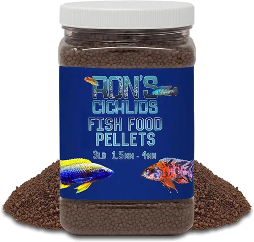 Miniatura 11 de RON'S CICHLIDS Pellets de comida para peces cíclidos africanos para adultos, hechos en Estados Unidos, pellets y palitos de cíclidos de hundimiento