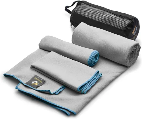 OlimpiaFit Toalla de Secado Rápido - Paquete de 3 Tamaños de Toallas de Viaje de Microfibra Ligeras con Bolsa - Juego de Toallas de Secado Rápido