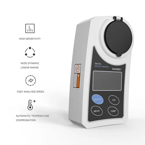 Miniatura 3 de 0-55% Refractómetro digital brix con ATC, refractómetro portátil, ± 0.5 Precisión, índice refractivo/conversión de modo de operación de contenido