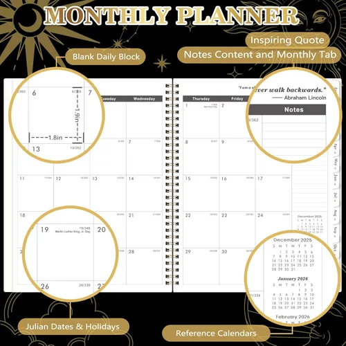 Miniatura 3 de Planificador Mensual 2026-2027 - 9'' x 11'', Planificador de Calendario Mensual 2026-2027, ENE. 2026 - DIC. 2027, Calendario Grande de 2 Años