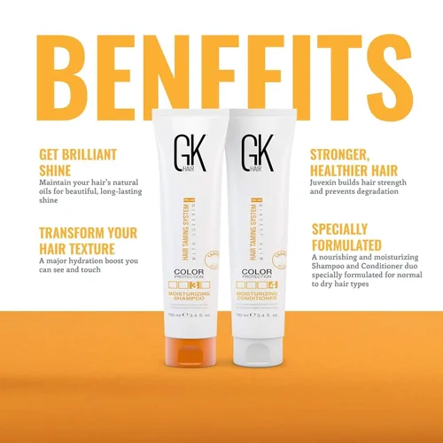 Miniatura 2 de GK HAIR Global - Juego de champú y acondicionador hidratante de queratina (3.4 onzas/3.4 fl oz) con crema alisadora de cachemira sin enjuague