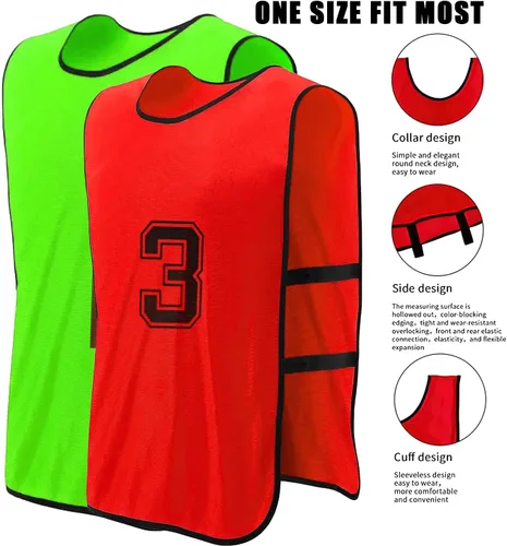 Miniatura 2 de Chaleco de práctica de fútbol de 24 piezas, ligero, numerado, equipo de fútbol, centavos, suministros deportivos, chalecos de Scrimmage, camiseta