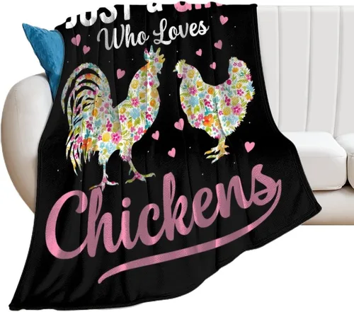 Miniatura 2 de Manta de pollo para regalo, 40 x 30 pulgadas, bonita manta para niñas y mujeres, mantas negras suaves y peludas para regazo y silla