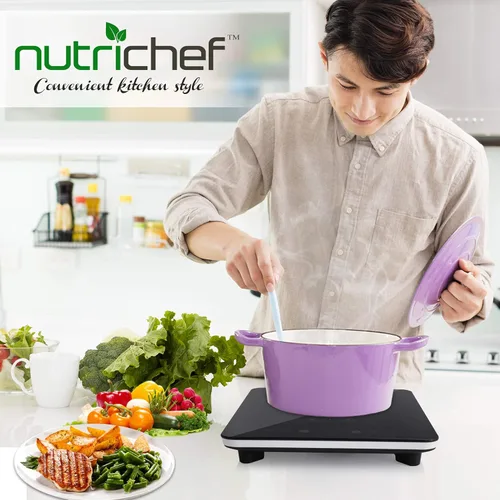 Miniatura 2 de NutriChef Placa de cocción eléctrica de inducción – Quemador de estufa portátil digital único digital para encimera, bloqueo de seguridad