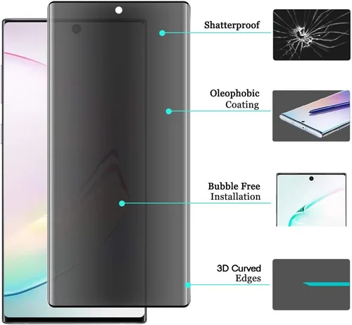 Miniatura 3 de Protector de pantalla de privacidad para Galaxy Note 20 Ultra, compatible con fundas, huellas dactilares disponibles, película suave para Samsung