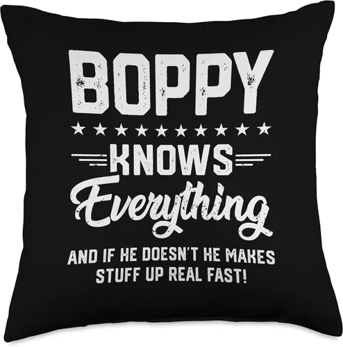 Miniatura 5 de Funny Personalized Gifts for Boppy Boppy Knows Everything Funny Grandpa Fathers Jokes - Almohada para hombre, 16 x 16 pulgadas, multicolor