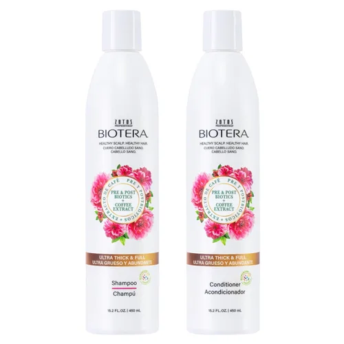 Miniatura 13 de Biotera Champú ultra grueso y voluminizador completo para cabello fino y flácido, añade volumen y plenitud con extracto de coco y café, mejora