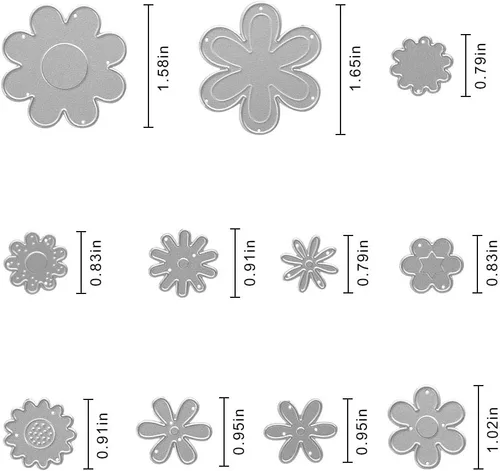 Miniatura 2 de Troqueles de corte de metal, flores en 13 formas, plantilla de estampado en relieve, troqueles para hacer tarjetas, álbumes de recortes, papel