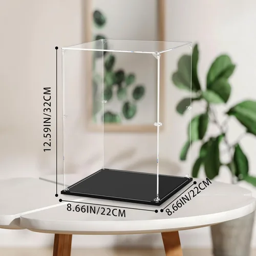 Miniatura 6 de vitrina de acrílico transparente, vitrina autoensamblable para coleccionables, figuras de acción, muñecas, caja de vidrio alternativa para regalos