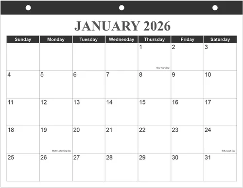Calendario 2026 para carpeta de 3 anillas, calendario de pared de enero de 2026 a diciembre de 2026, calendario de 12 meses con papel de alta