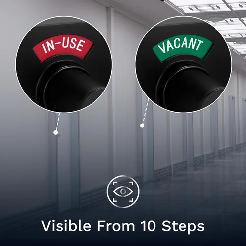Miniatura 5 de VIZILOK Cerradura de puerta comercial para privacidad del baño, seguridad, cerradura indicadora estándar en negro mate, grado ANSi 2, perfecta