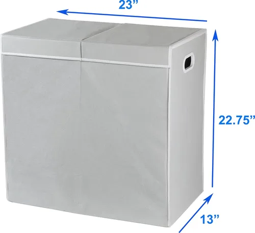 Miniatura 7 de Simple Houseware - Cesta doble para la ropa sucia, con tapa y bolsas extraíbles, color gris