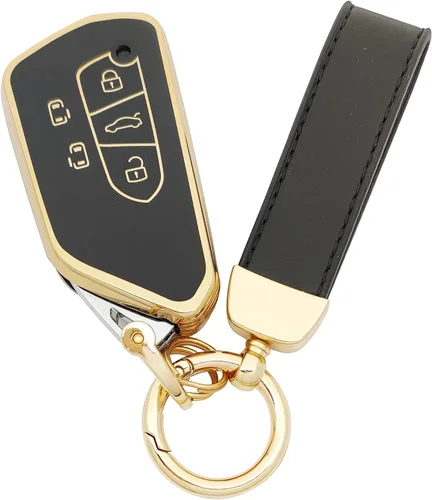 Funda protectora de TPU suave de 360 grados para Volkswagen VW ID3 ID4 ID5 MK8 Golf 8 GTI Skoda Octavia Smart Remote Key Fob (negro)